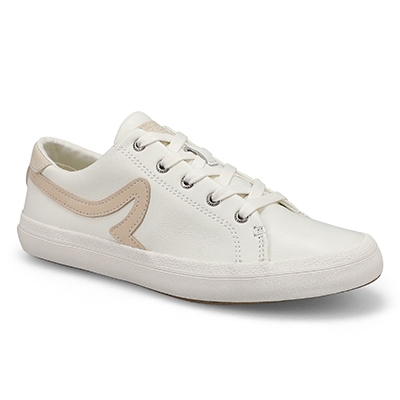 Lds Sandy Leather Lace Up Sneaker - White