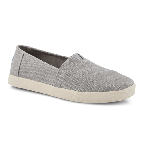 TOMS Women's AVALON drizzle gry canvas loafer | SoftMoc.com