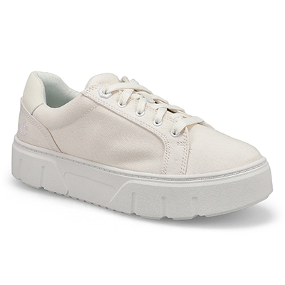 Lds Laurel Court Platform Lace Up Sneaker - White