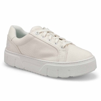 Women's Laurel Court Platform Lace Up Sneaker - White