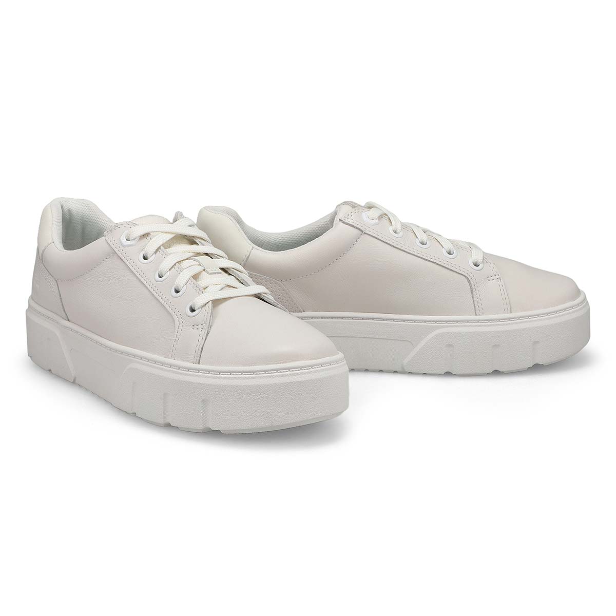 Women's  Laurel Court Leather Platform Lace Up Sneaker - White