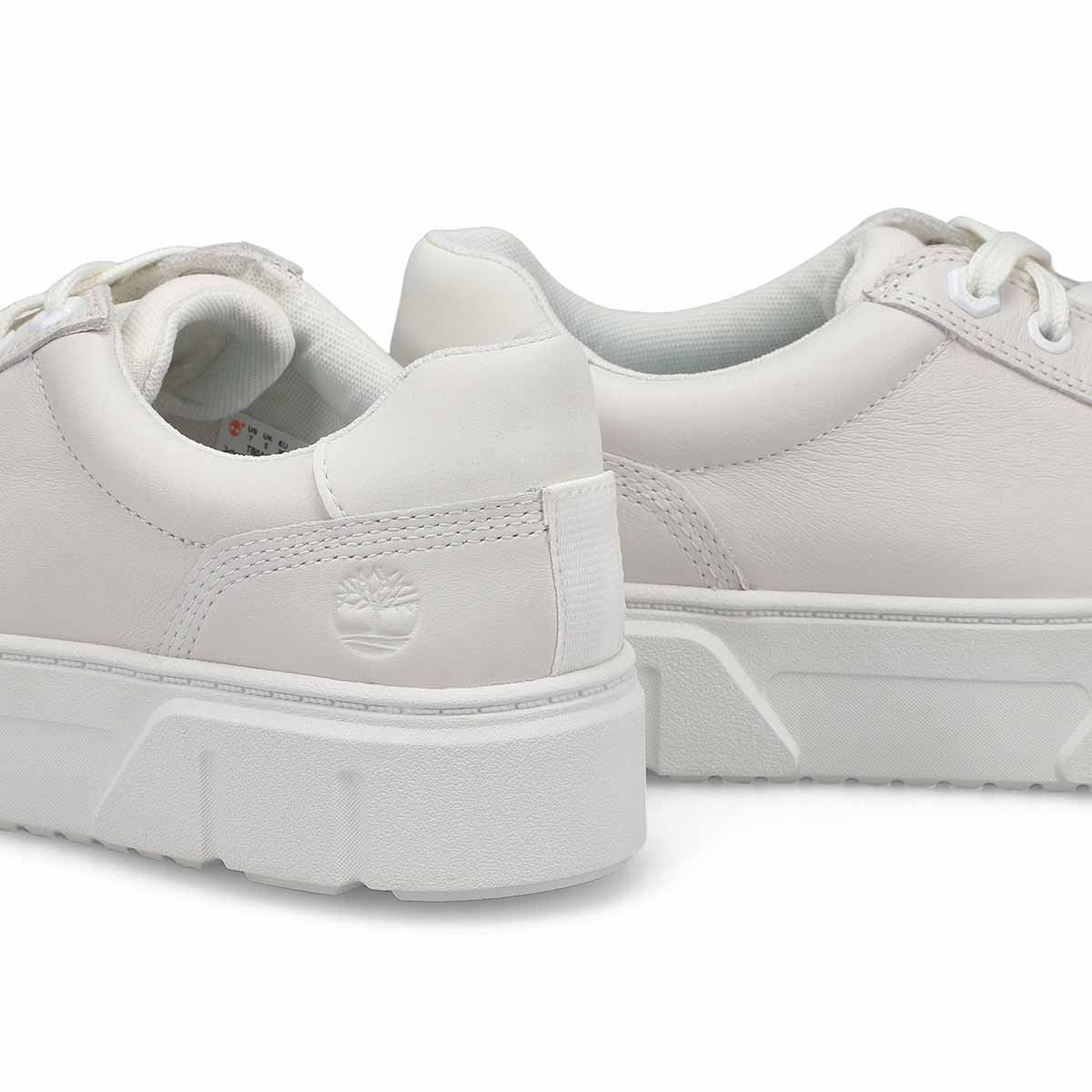 Women's  Laurel Court Leather Platform Lace Up Sneaker - White