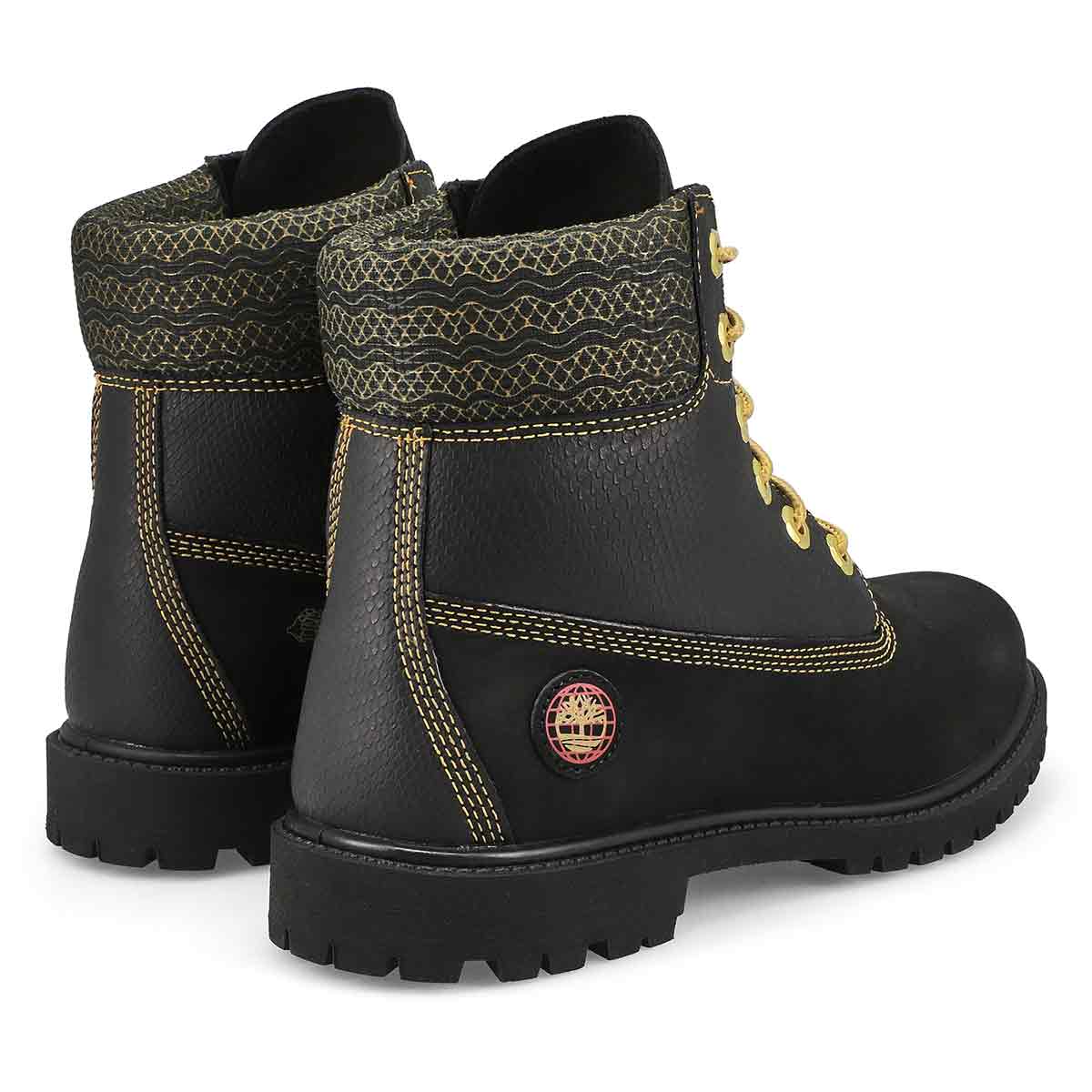 Timberland boots black clearance gold