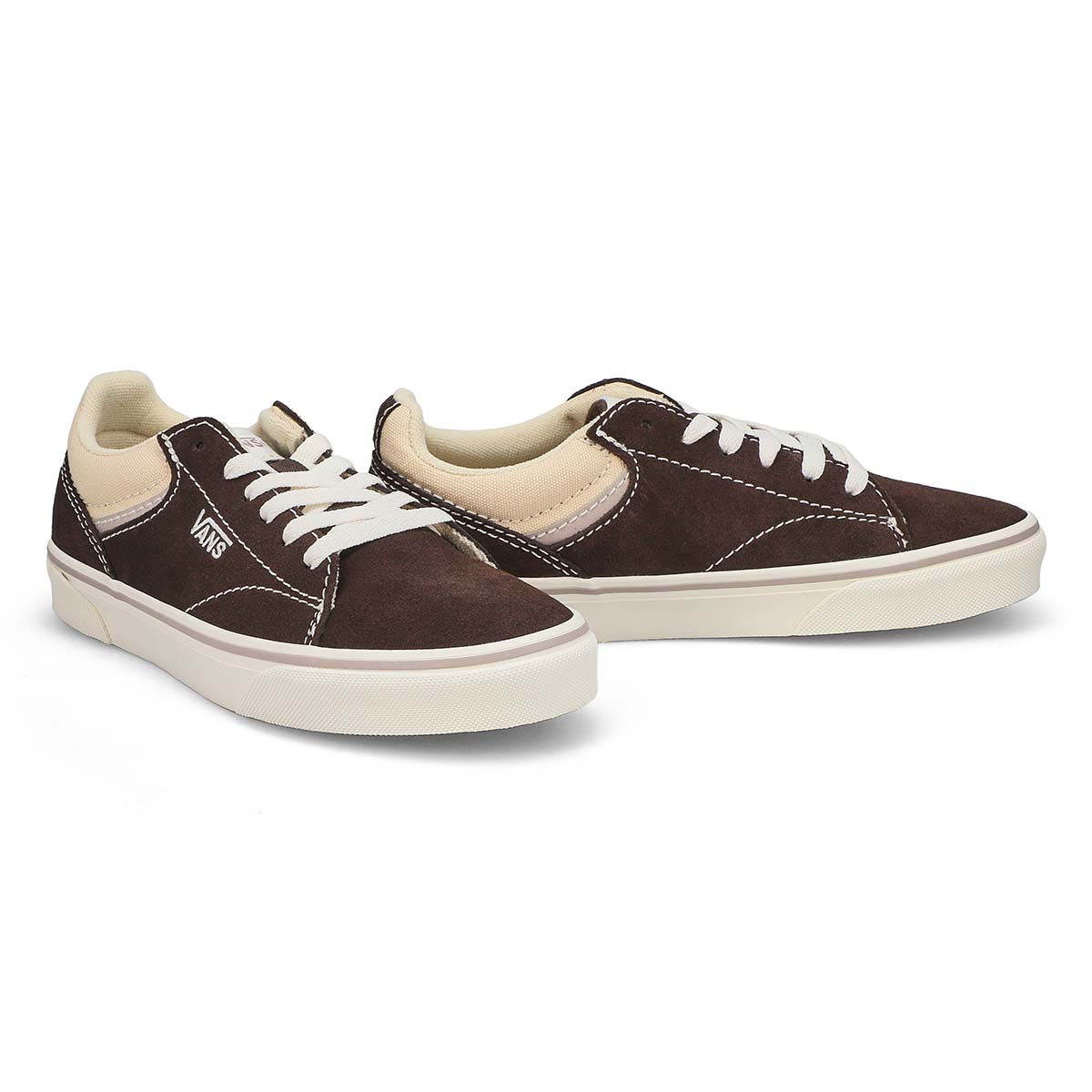 Women's Seldan Leather Lace Up Sneaker - Outdoor Coffee/Marshmellow