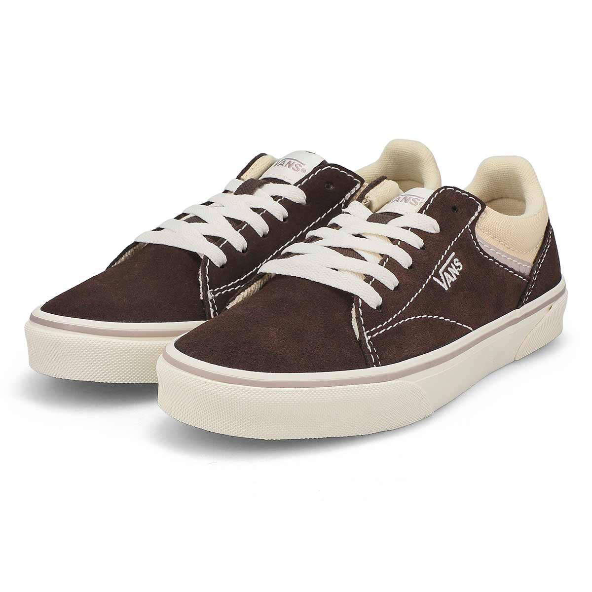 Women's Seldan Leather Lace Up Sneaker - Outdoor Coffee/Marshmellow