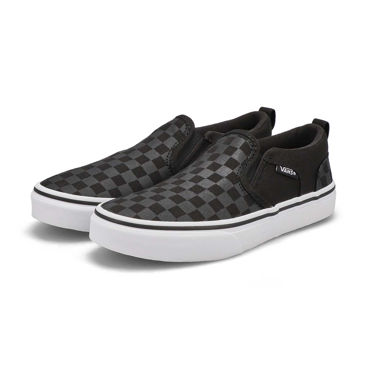 Vans Girls' Asher Checkerboard Sneaker - Peac | SoftMoc.com
