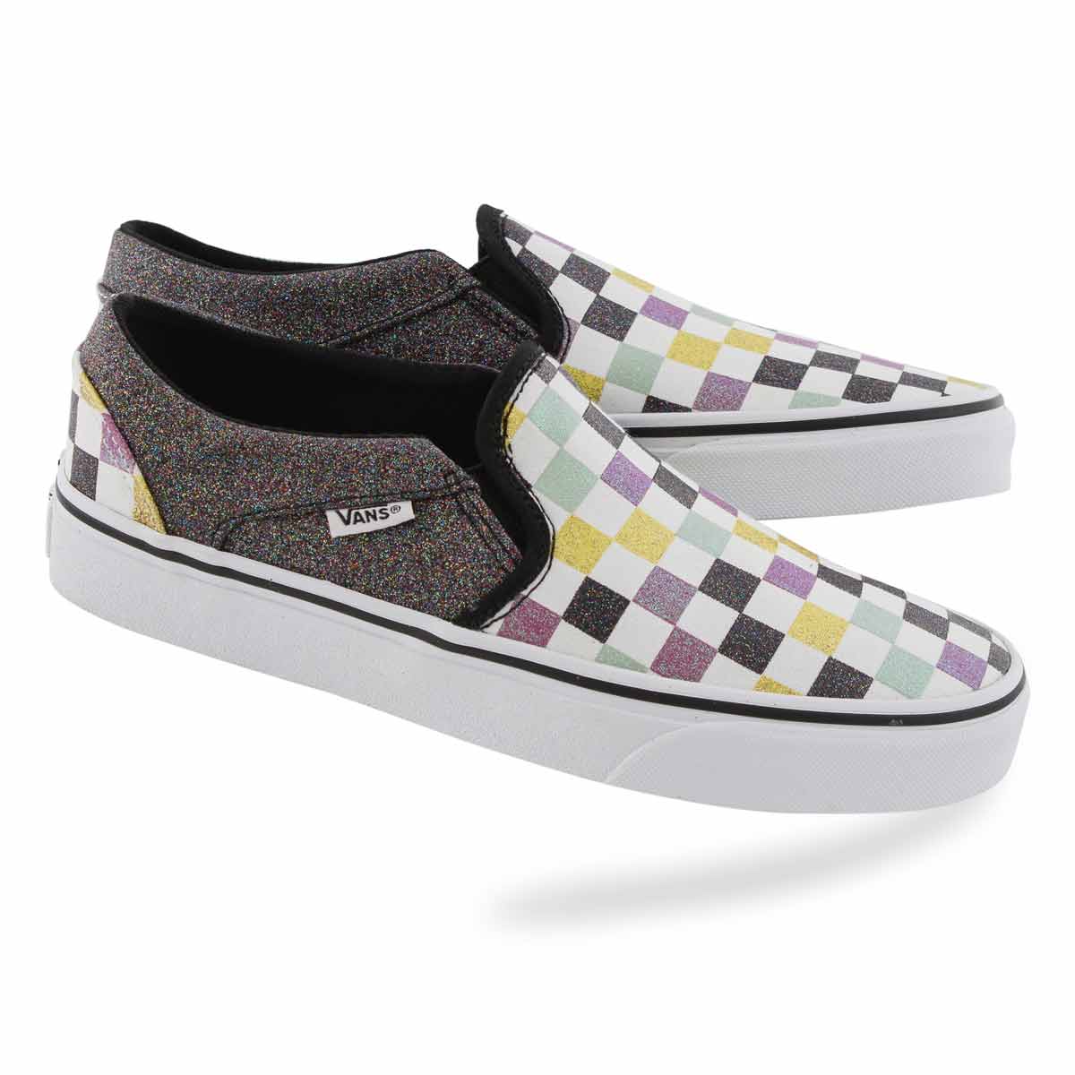 Women's Asher-Checker Slip On Sneaker - Glitter Multi