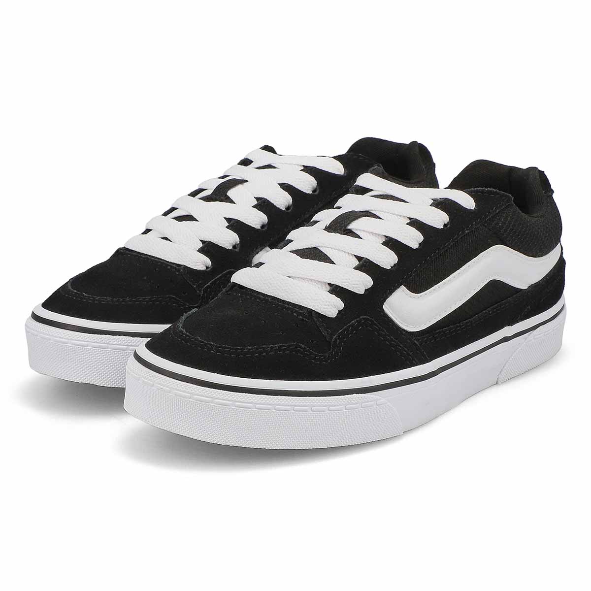 Black vans with white laces best sale