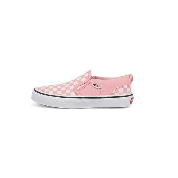Girls' Asher Checker Slip On Sneaker - Pink/White