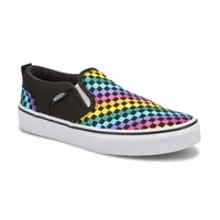 Girls' Asher Rainbow Check Sneaker - Black/White/Multi