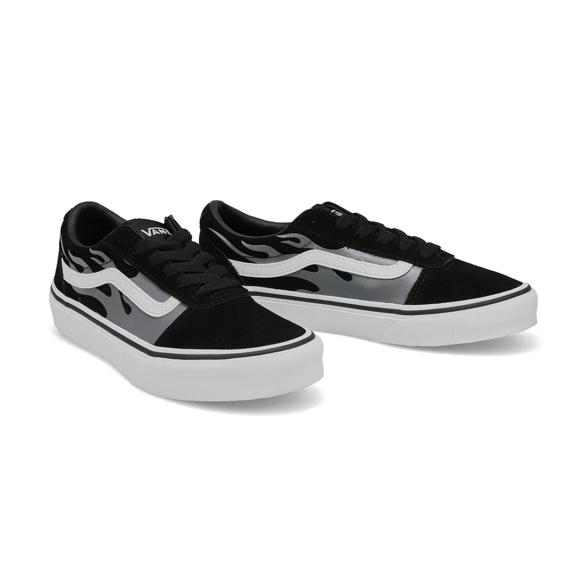 Boys' Ward Sneaker - Black/White Flame