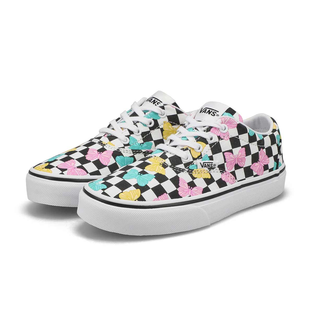 Checkered vans shop with butterflies