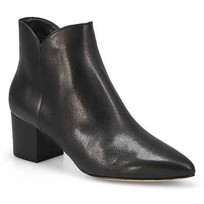 Lds Elyse Leather Ankle Boot - Black/Black