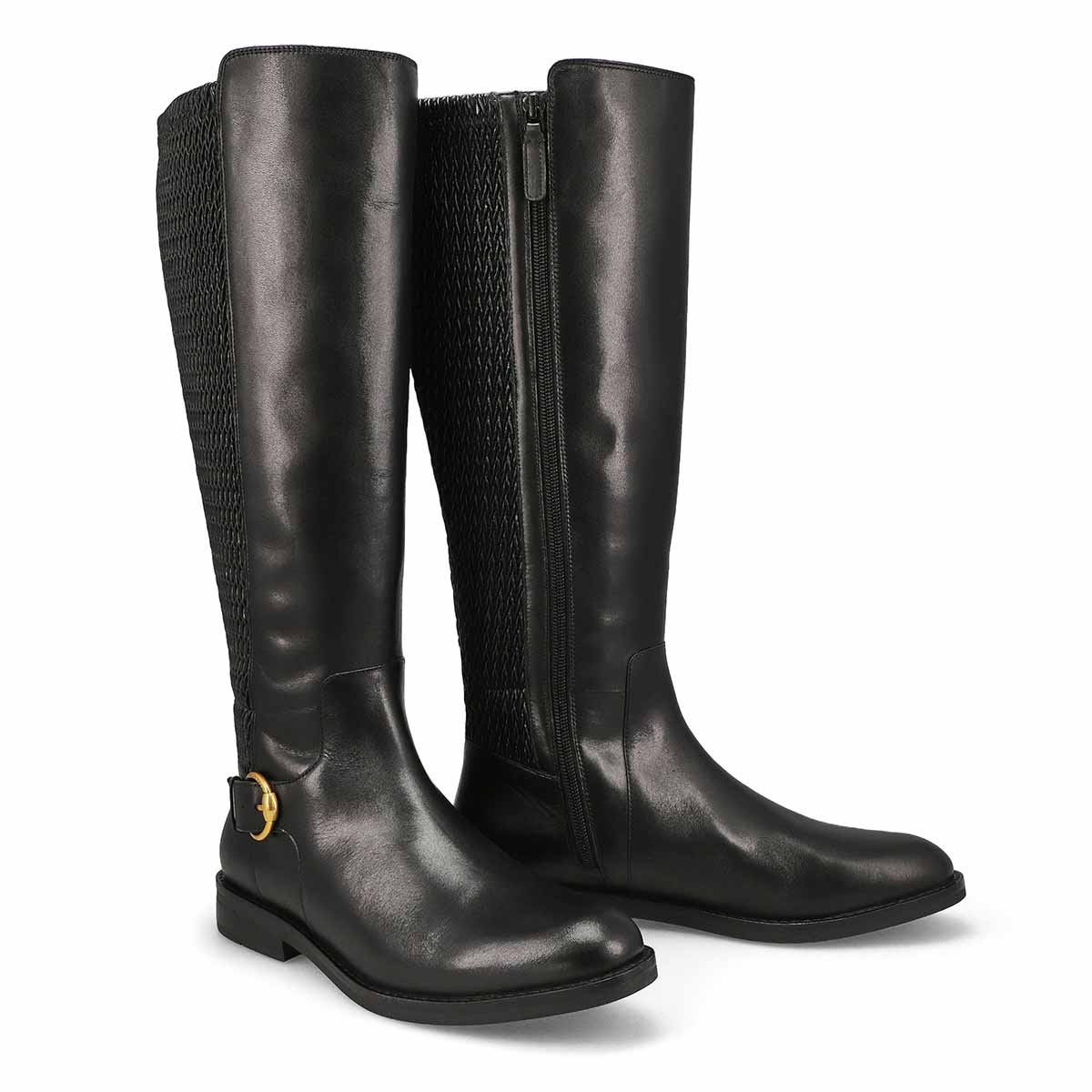 Botte d'équitation en cuir CLOVER STRETCH, noir, femmes