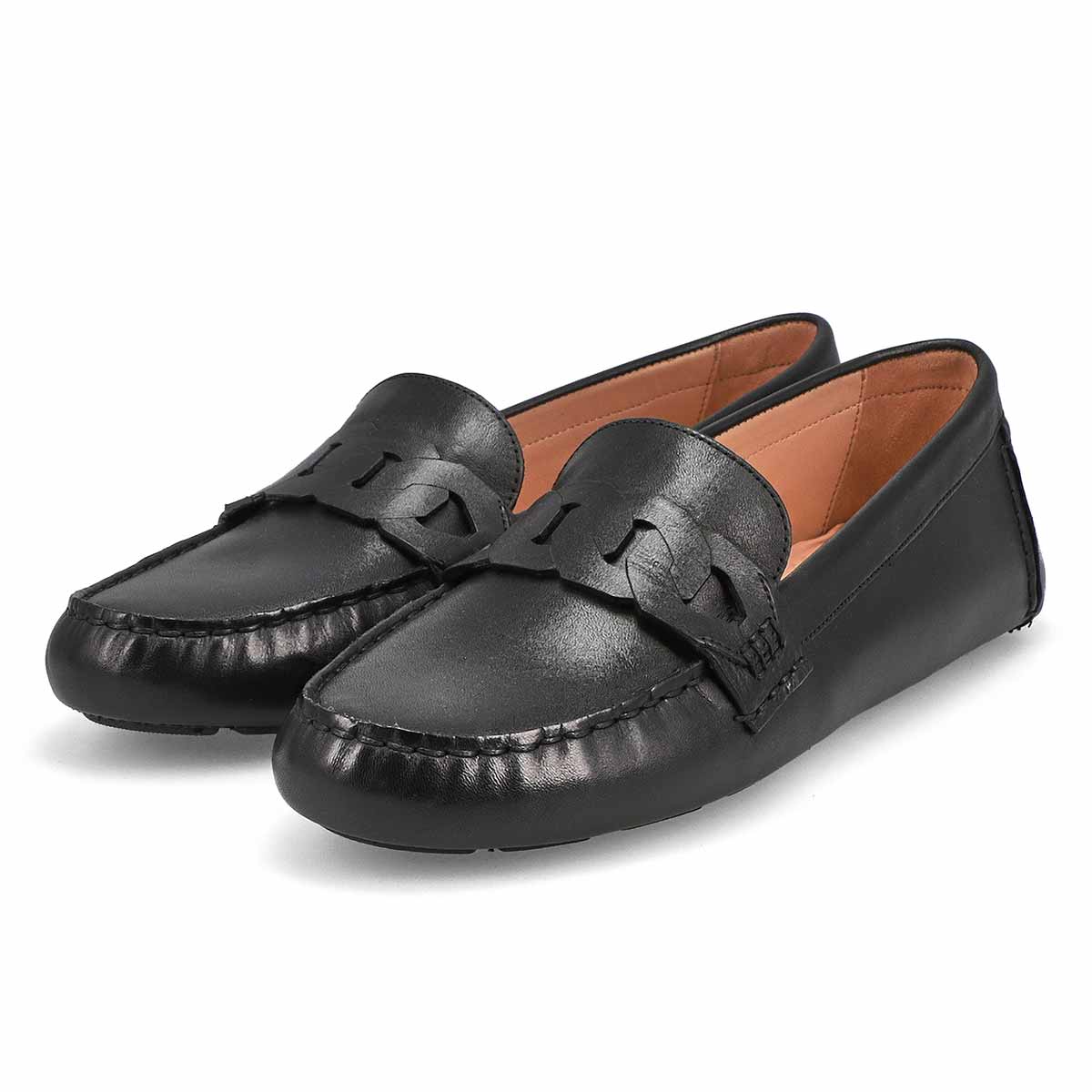 Women's Evelyn Chain Driver Casual Loafers - Black