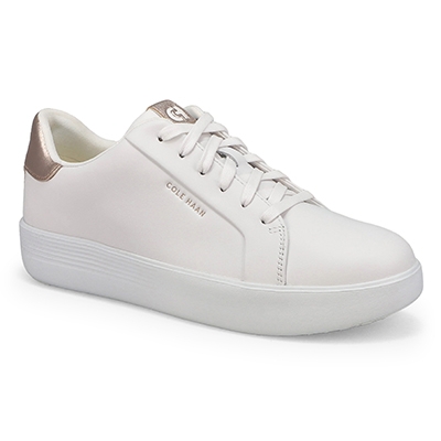 Lds Grand Crosscourt Joy Platform Sneaker - Optic White/Rose Gold