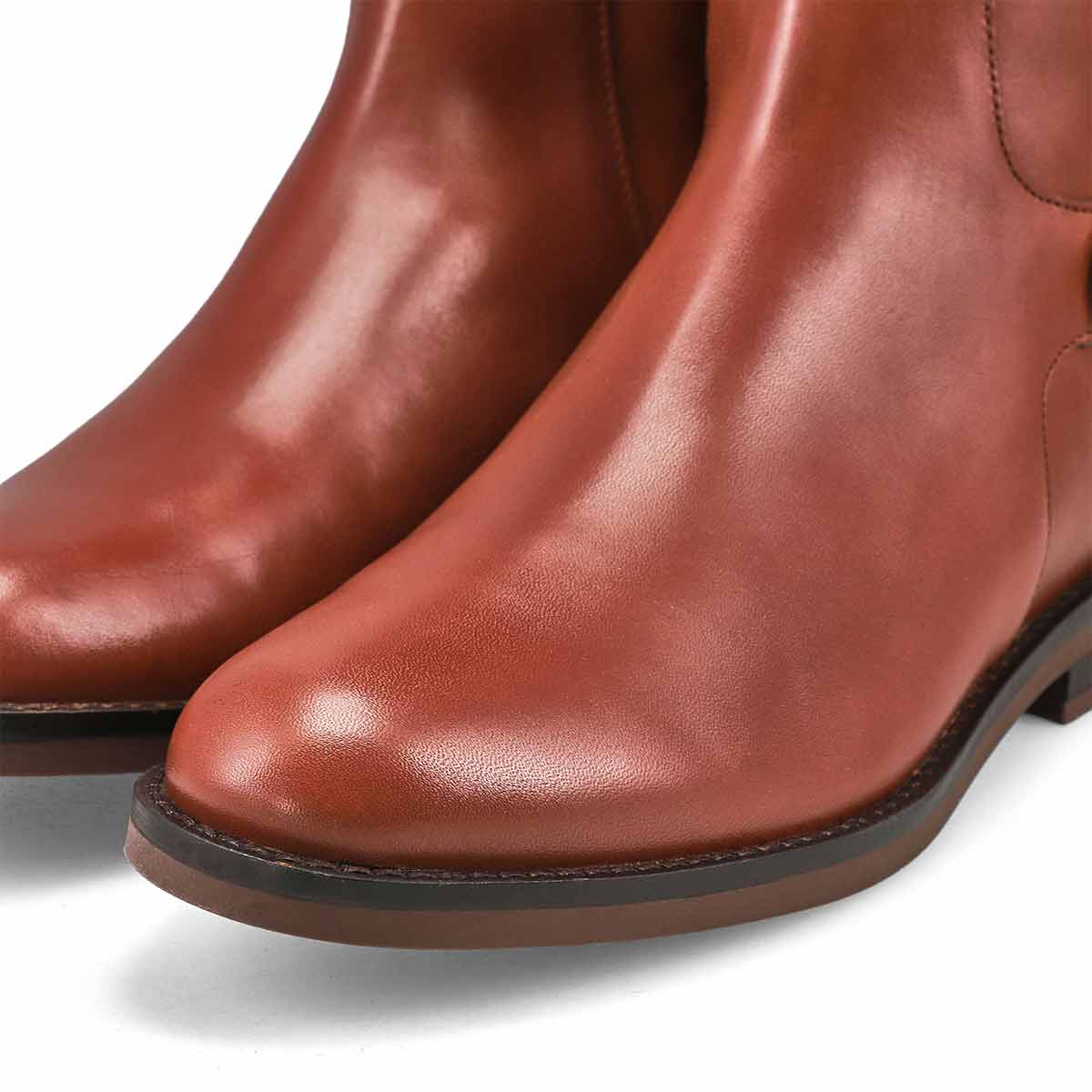 Women's Clover Stretch Leather Tall Riding Boot - Dark Cuoio