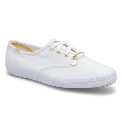 Lds Champion Charms Canvas Sneaker - White