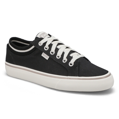 Lds Jump Kick Rib Knit Collar Sneaker - Black