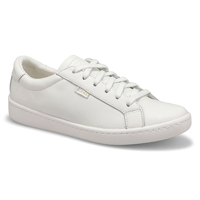 Keds Women's Ace Leather Lace Up Sneaker - Wh | SoftMoc.com