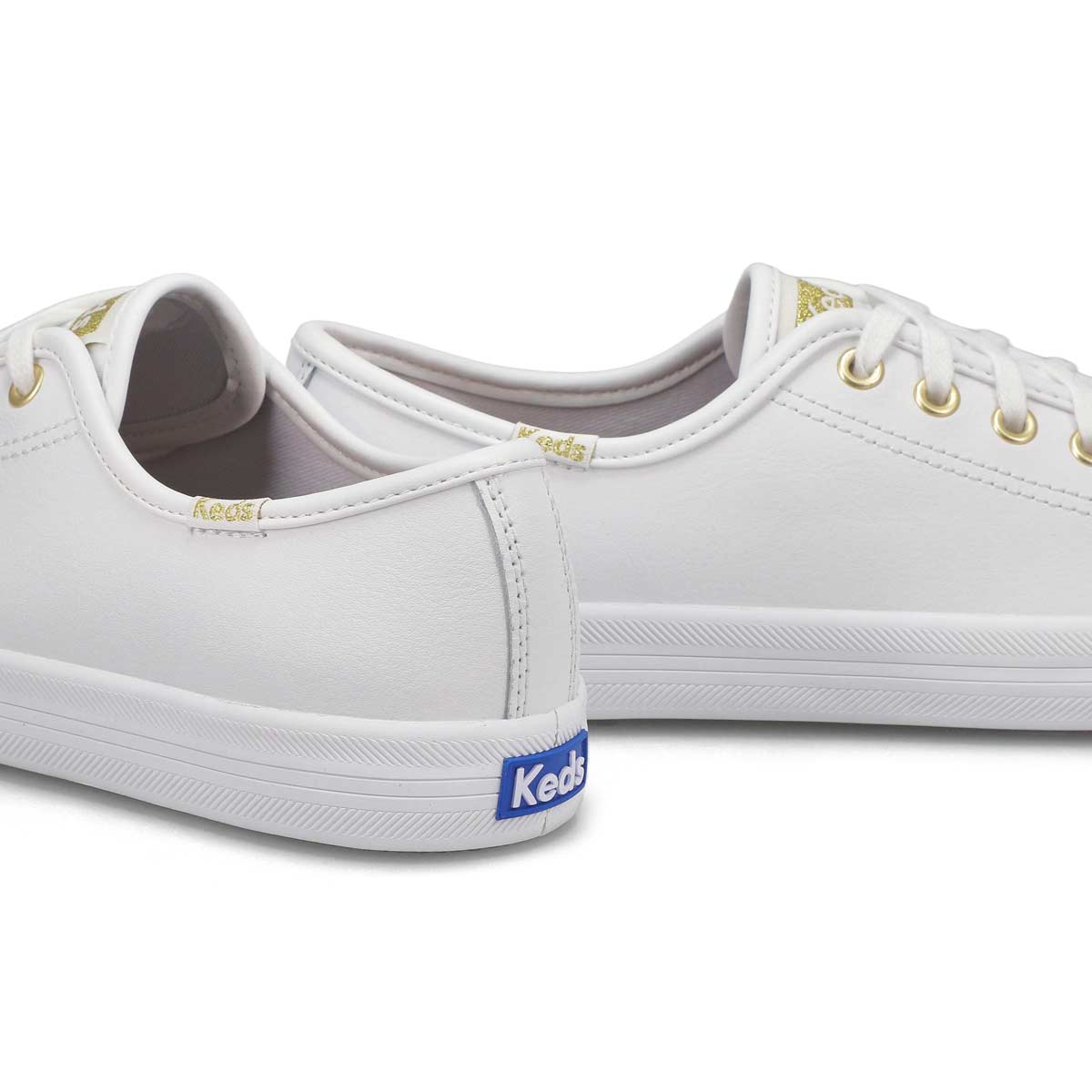 Women s Kickstart Leather Sneaker White Gold