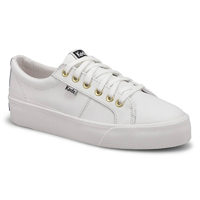 Lds Jump Kick Duo Leather Sneaker - White