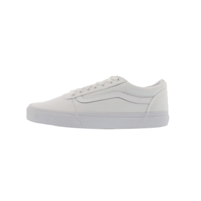 All white tie up vans best sale